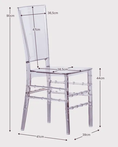 Designerstol i transparent polykarbonat | matstolar