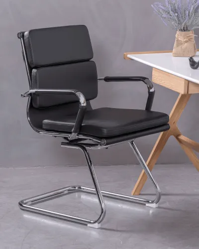 Soft Pad office chair with fixed base | Upholstered in leatherette | Free shipping