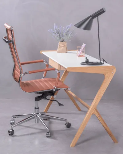 Office chair with high back upholstered in imitation leather | Nest Dream