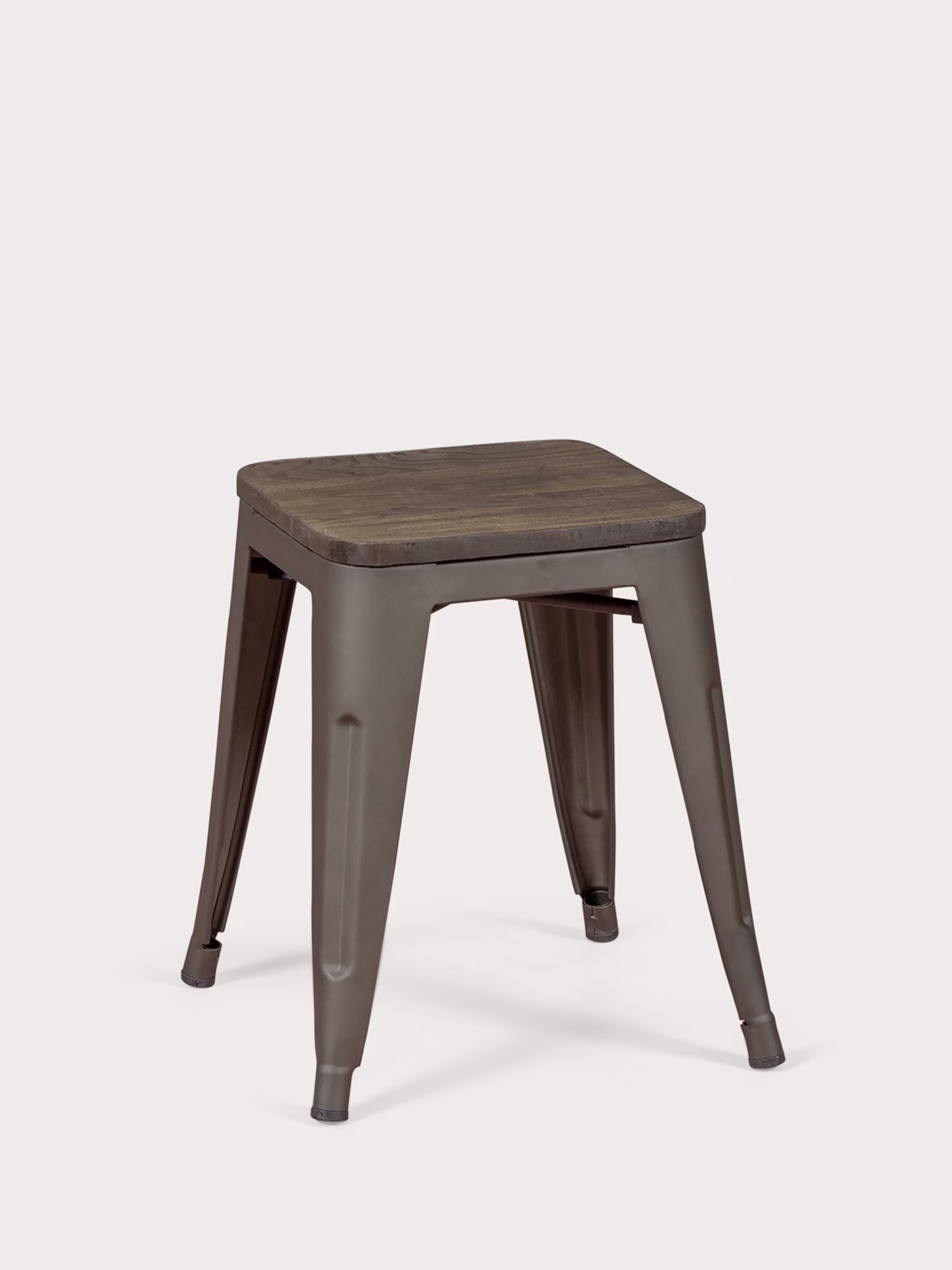 taburet industrial din oțel îmbătrânit cu scaun din lemn (45cm) - Bistro NEST DREAM - 1