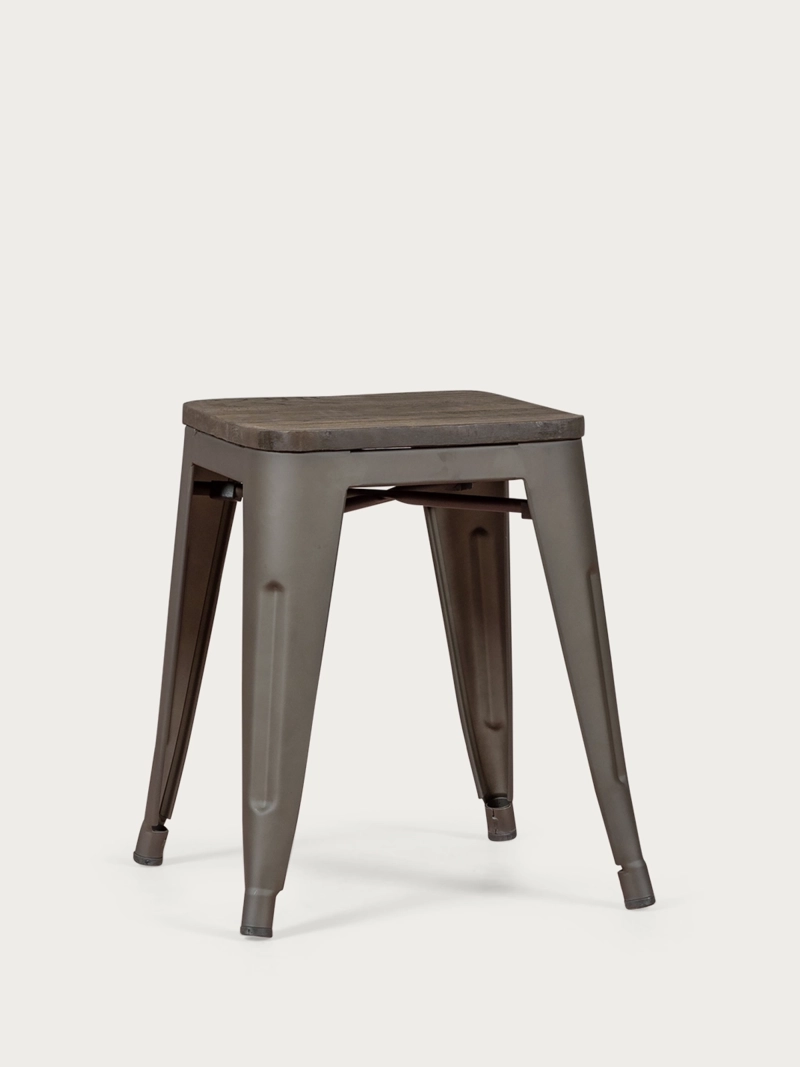 stolička z priemyselnej ocele s dreveným sedadlom (45 cm) - Bistro NEST DREAM - 5