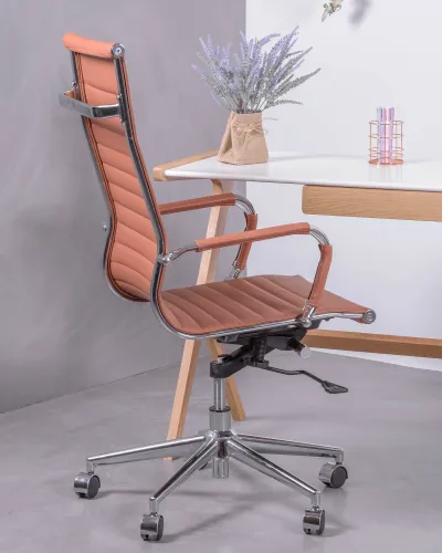 Office chair with high back upholstered in imitation leather | Nest Dream