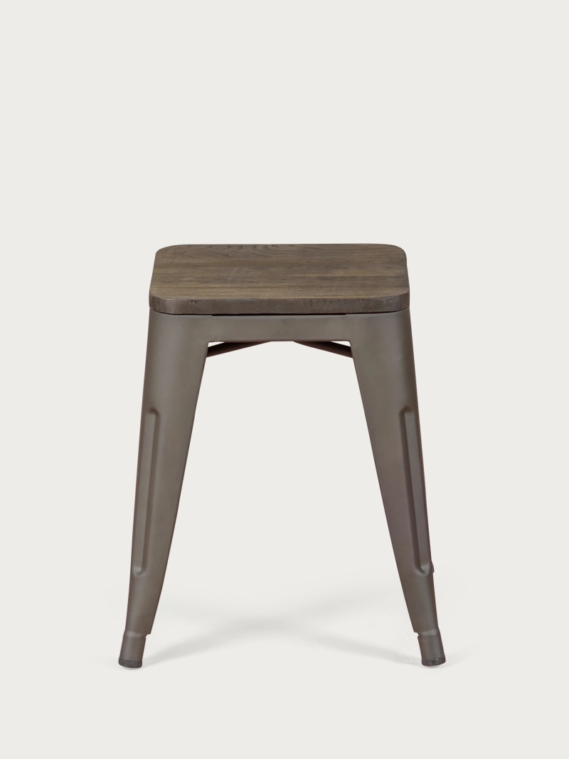 pall industriellt åldrad stålbas med träsits (45cm) - Bistro NEST DREAM - 2