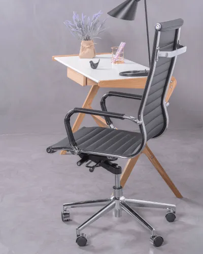 Office chair with high back upholstered in imitation leather | Nest Dream