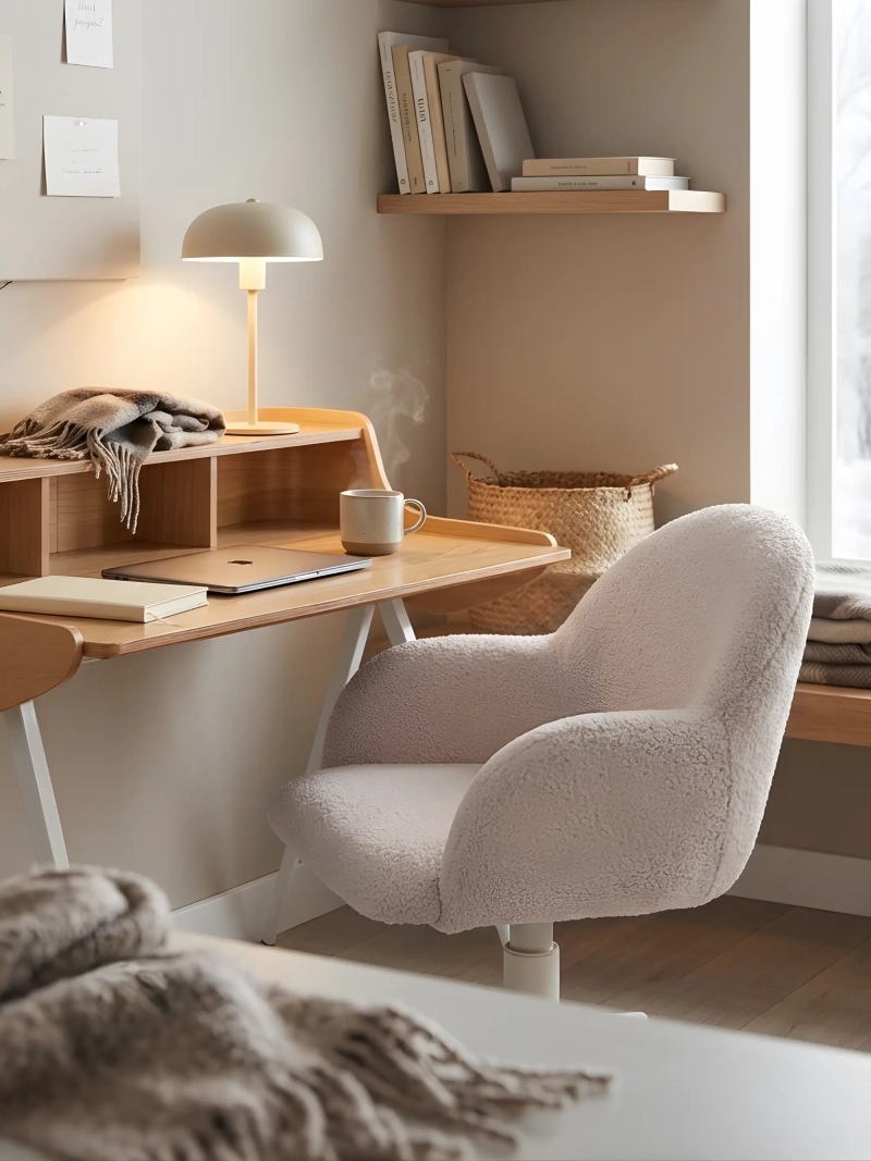 Minimalistische bureaustoel in fluwelen stof - Notorius NEST DREAM - 1
