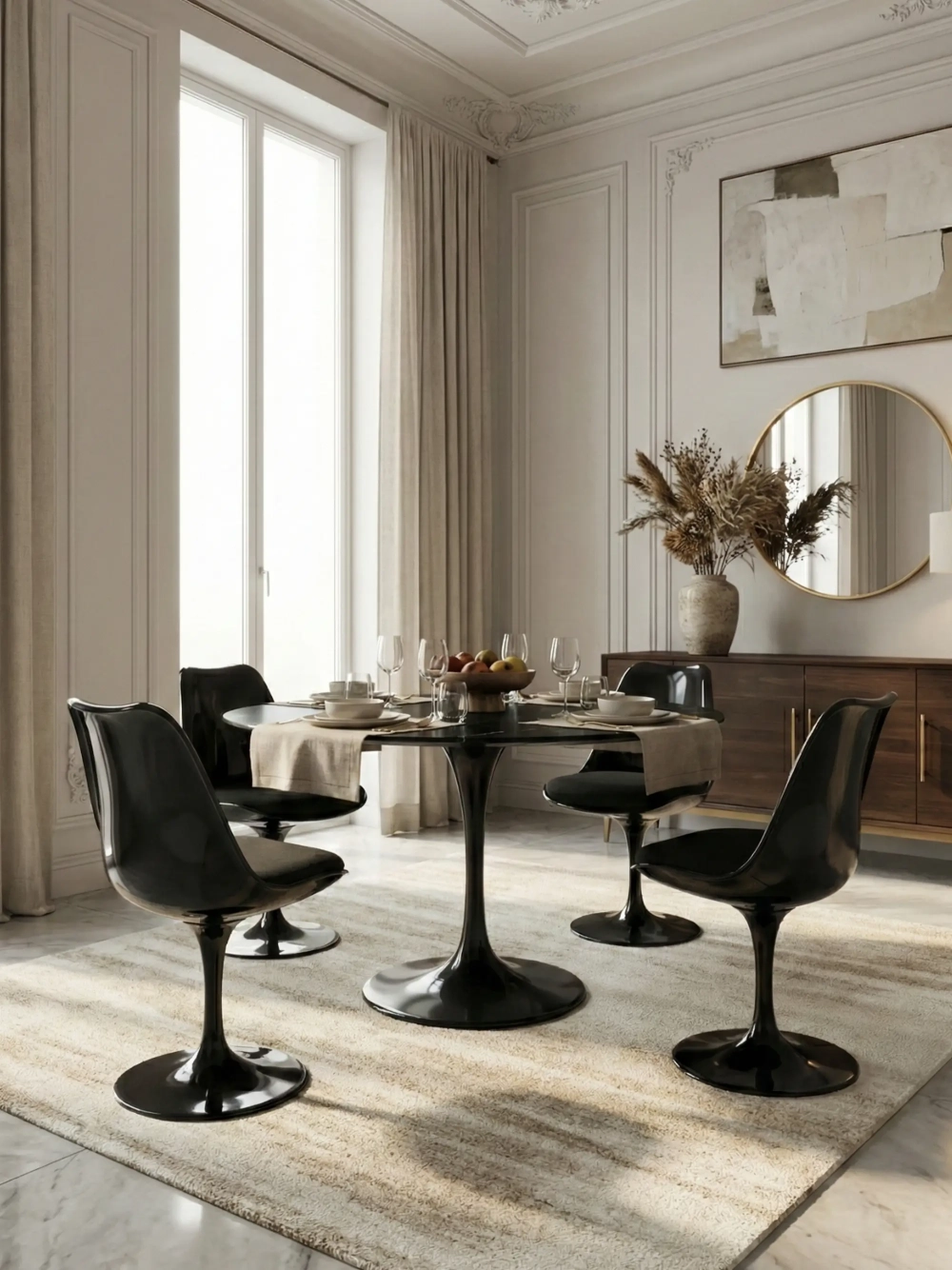 Marquina rundt spisebord med høj bordplade i marmor (120 cm) - Stratus NEST DREAM - 1