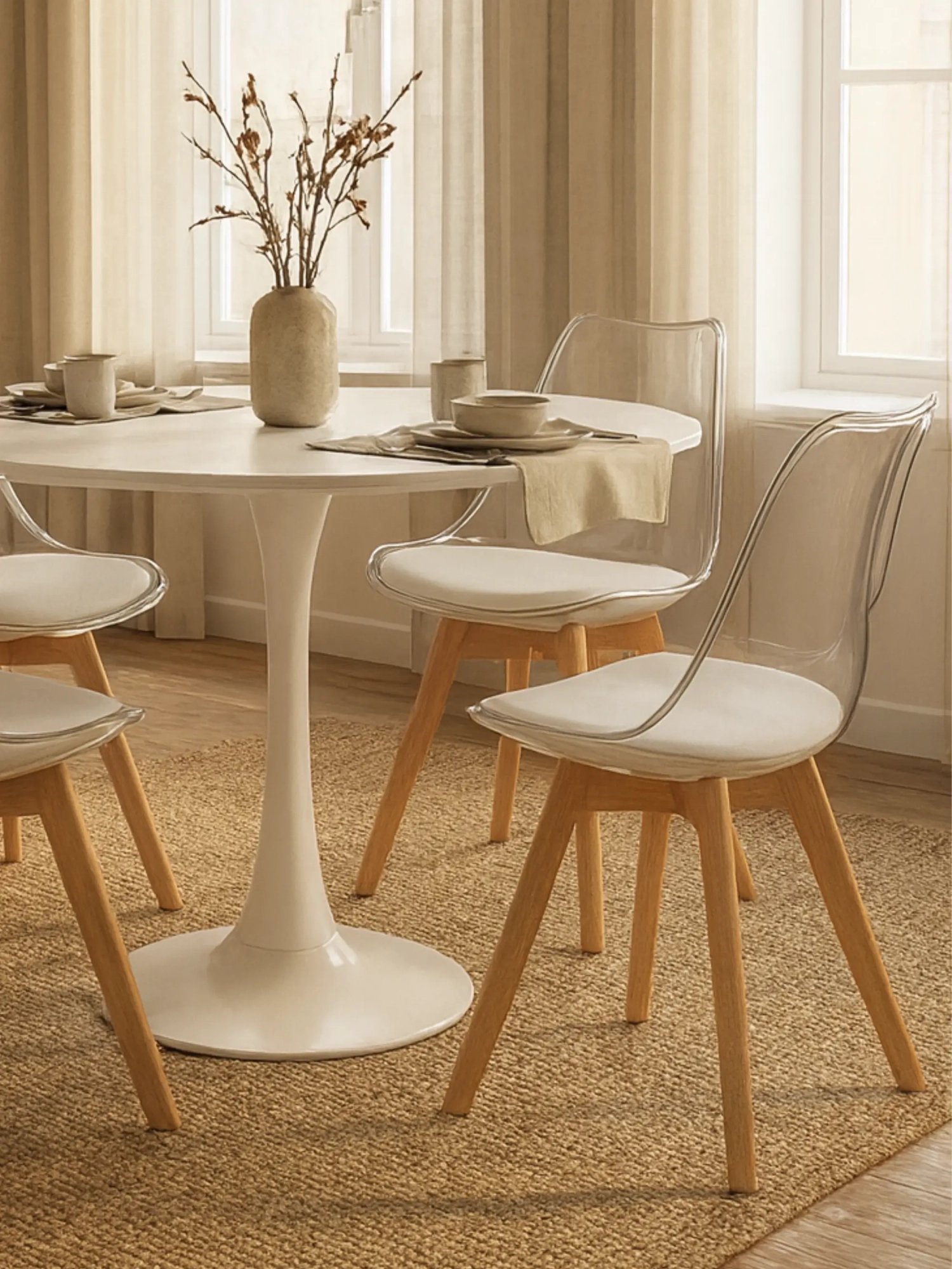 Nordic stuhl mit transparentem Sitz und Kissen - Verona NEST DREAM - 1