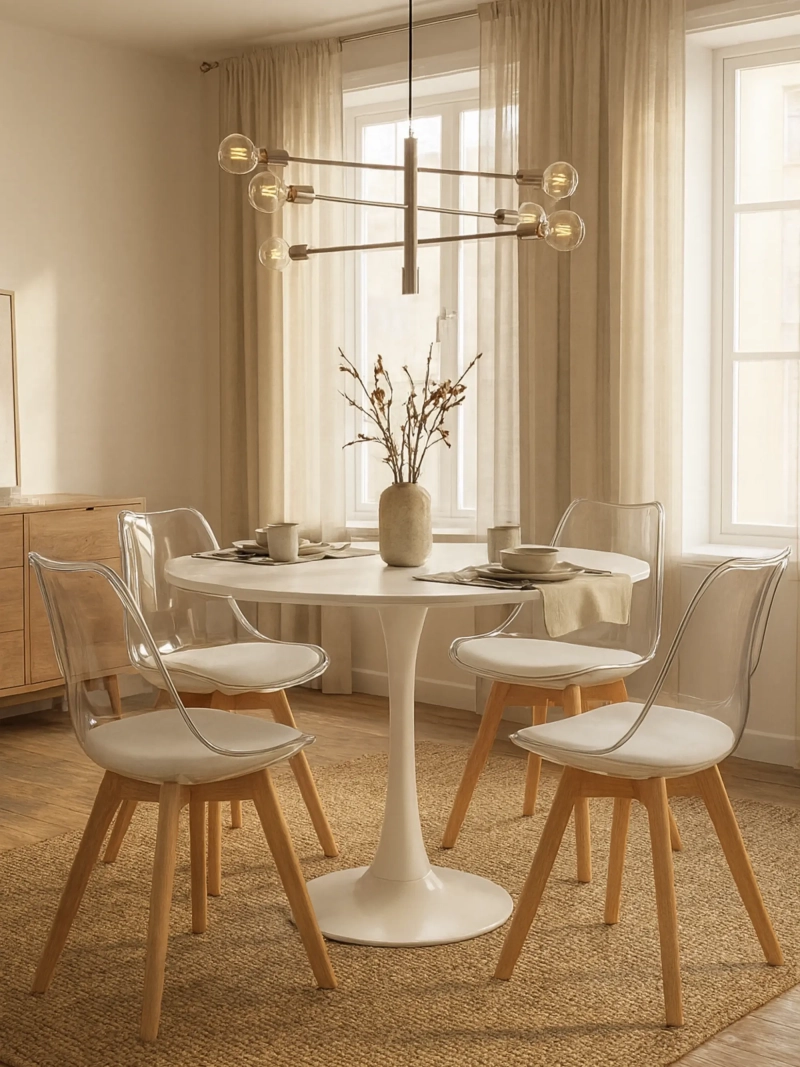 Nordic stolička s priehľadným sedadlom a vankúšom - Verona NEST DREAM - 4