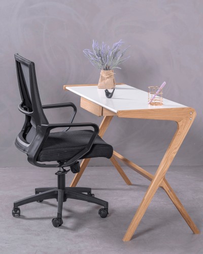 Black ergonomic office chair in breathable mesh | Nest Dream