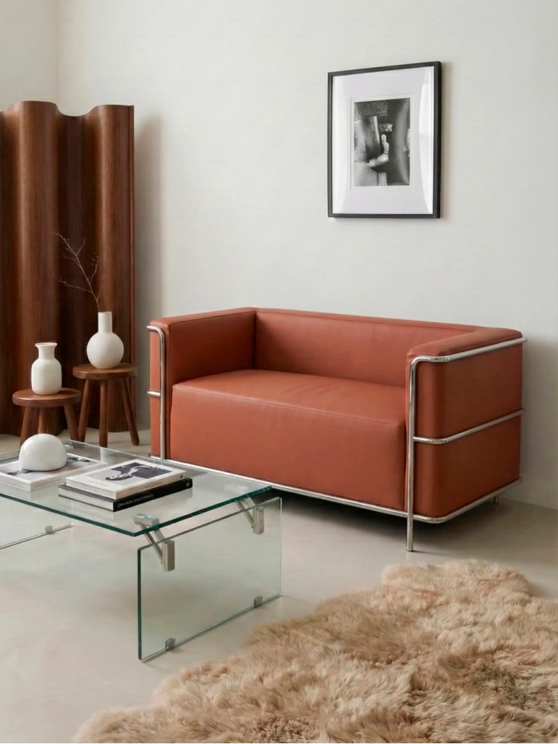 Canapea cu 2 locuri din piele ecologică cu cadru din oțel inoxidabil - Torino NEST DREAM - 13