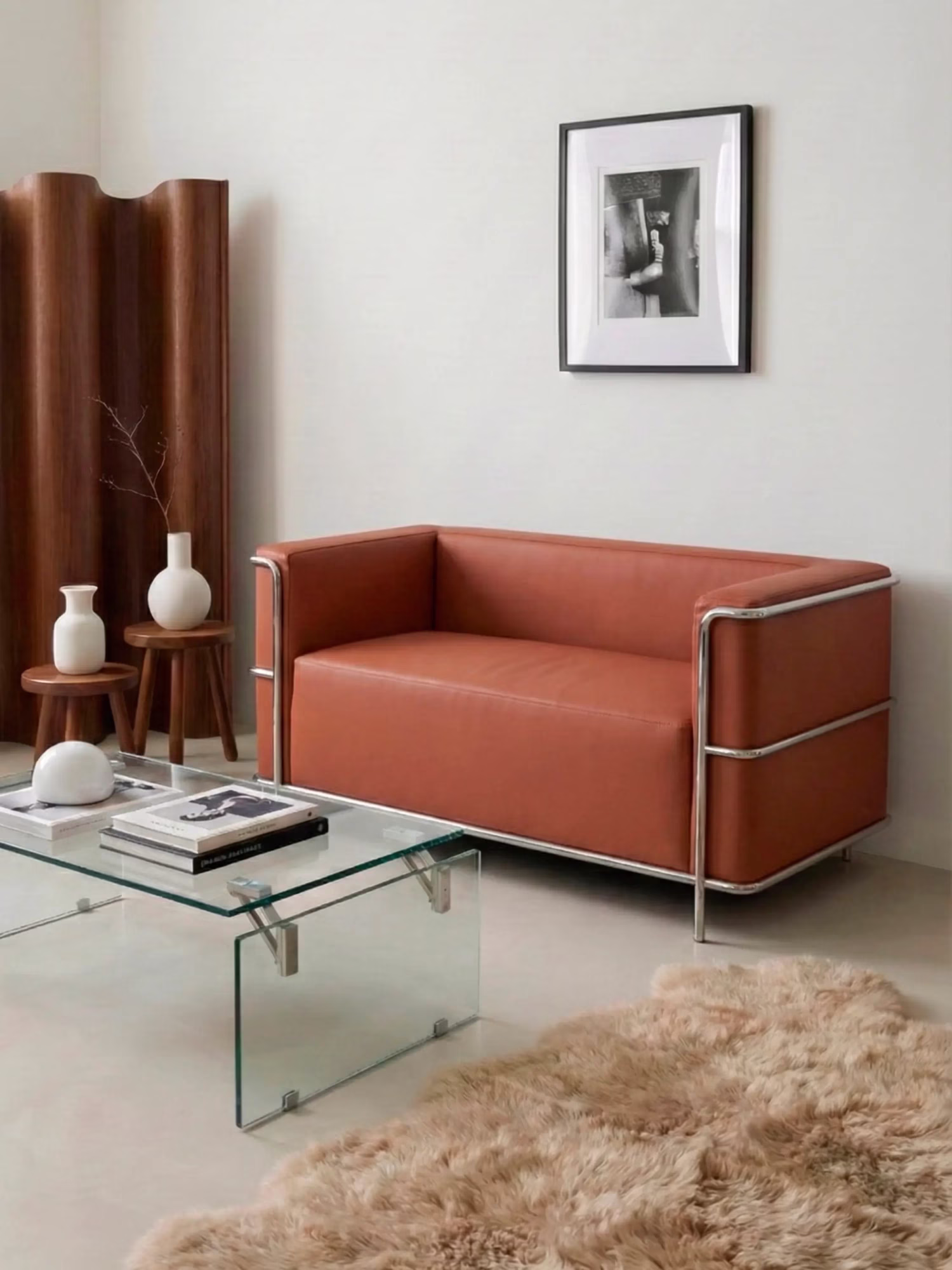 2-zitsbank in ecoleder met roestvrijstalen frame - Torino NEST DREAM - 13