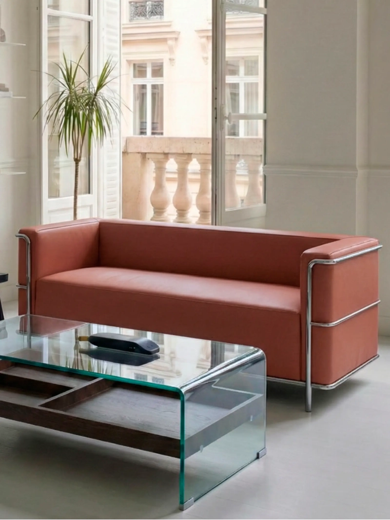 Sofa 3-osobowa z ekoskóry z ramą ze stali nierdzewnej - Torino NEST DREAM - 15