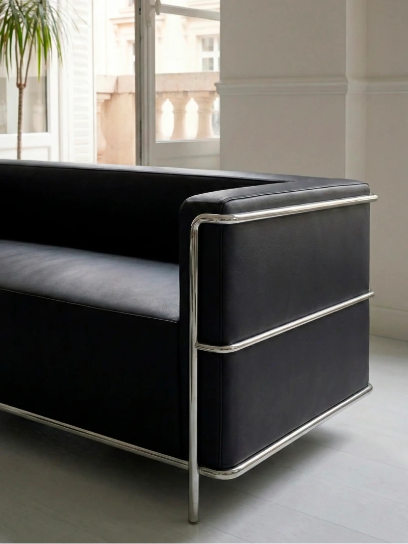 Třímístná pohovka v ekokůži s rámem z nerezové oceli - Torino NEST DREAM - 1