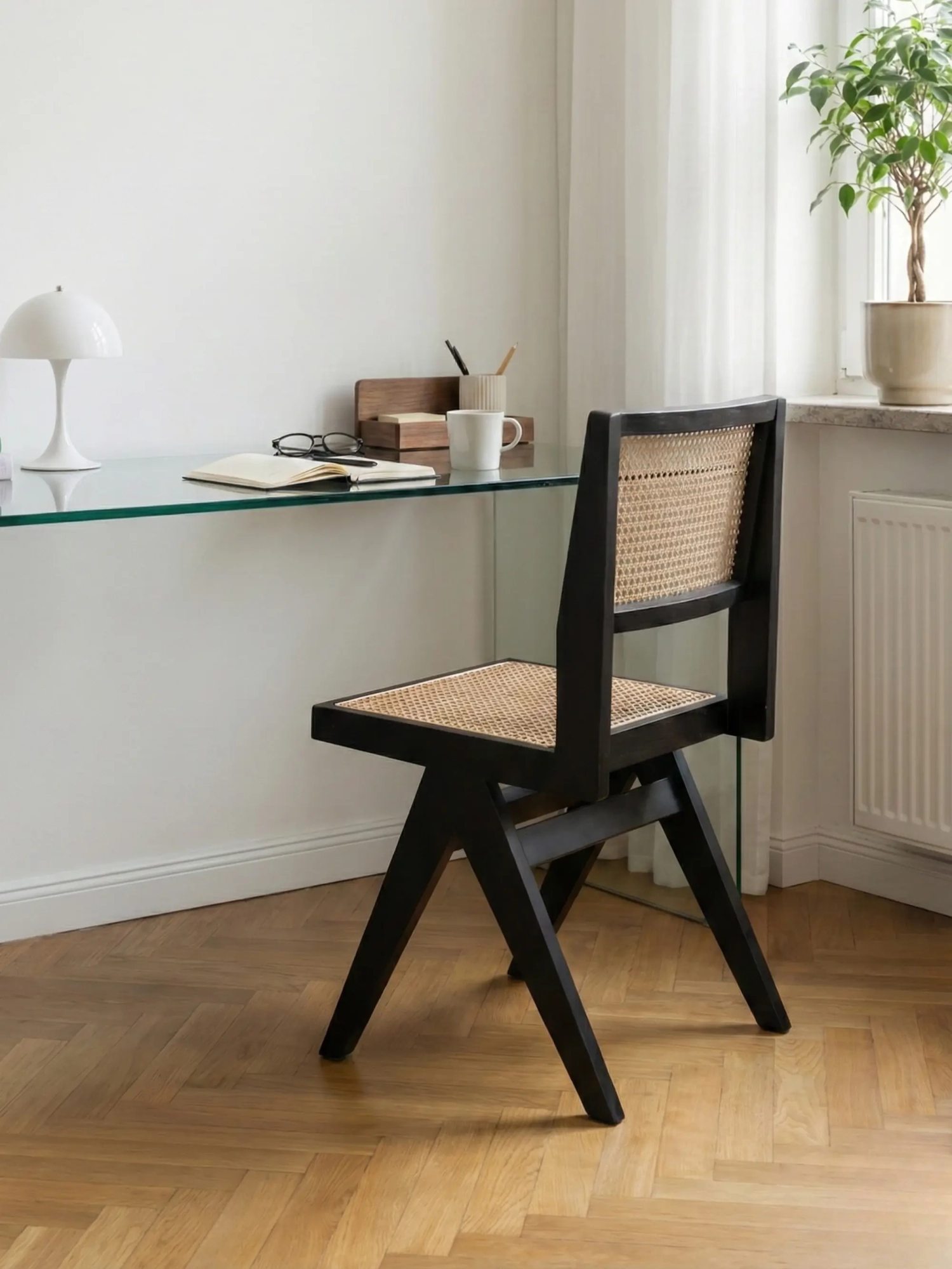 Classic chair in natural rattan and ash wood - Compass NEST DREAM - 1