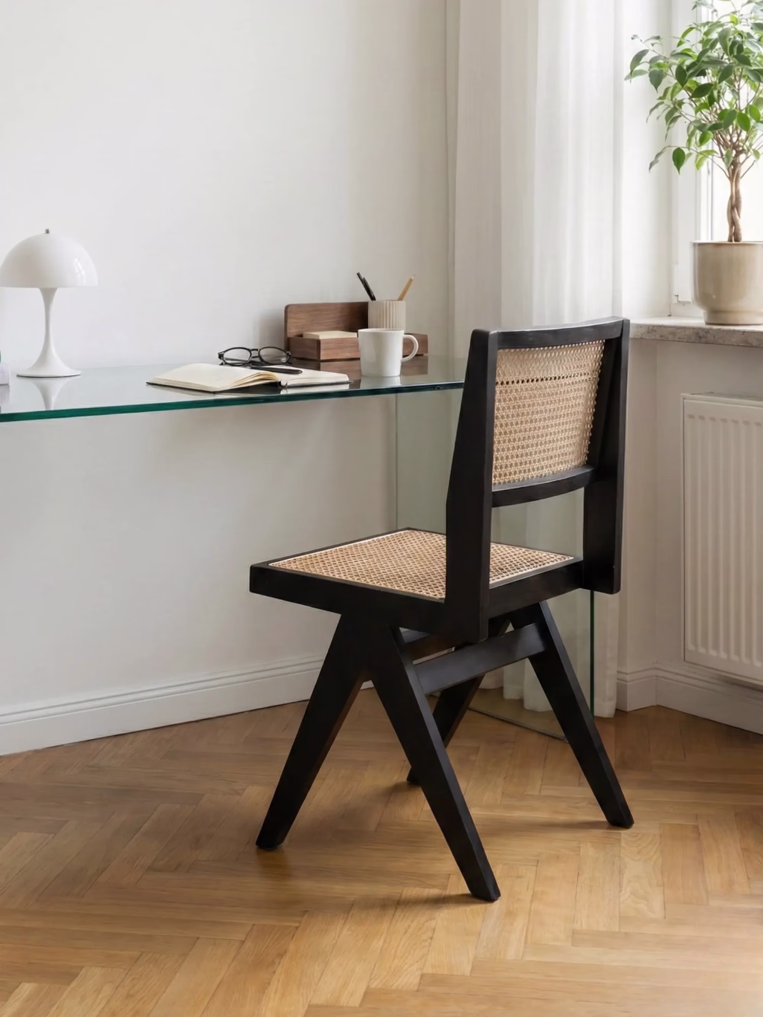Klassieke stoel in naturel rotan en essenhout - Intex Compass NEST DREAM - 1