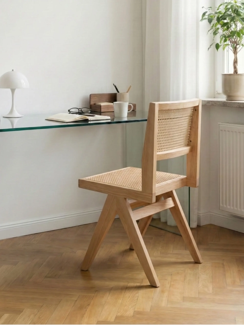 Chaise classique en rotin naturel et bois de frêne - Compass NEST DREAM - 10
