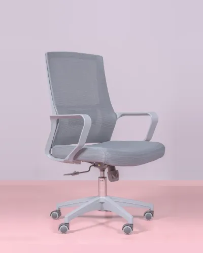 Sedia da ufficio ergonomica con ruote in grigio | 5 anni di garanzia