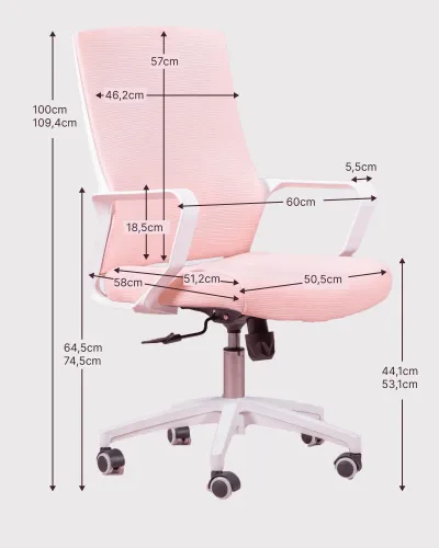 Sedia da ufficio ergonomica con ruote in grigio | 5 anni di garanzia