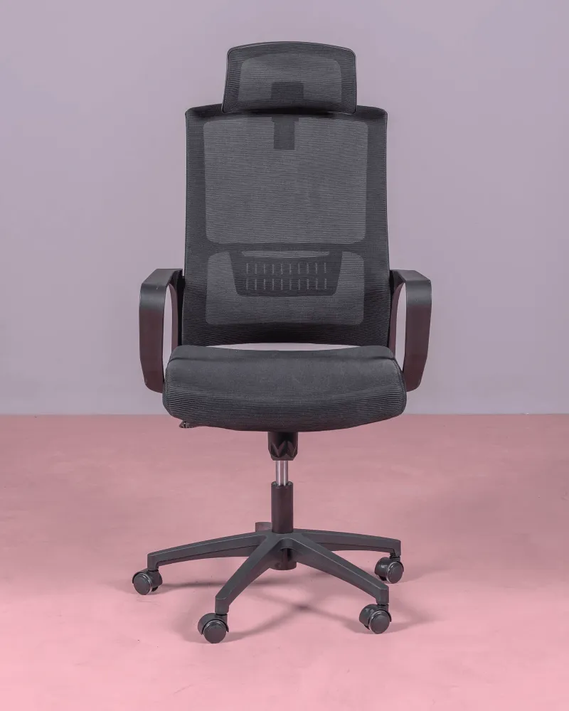 Silla de oficina ergonómica negra con reposacabezas | Nest Dream