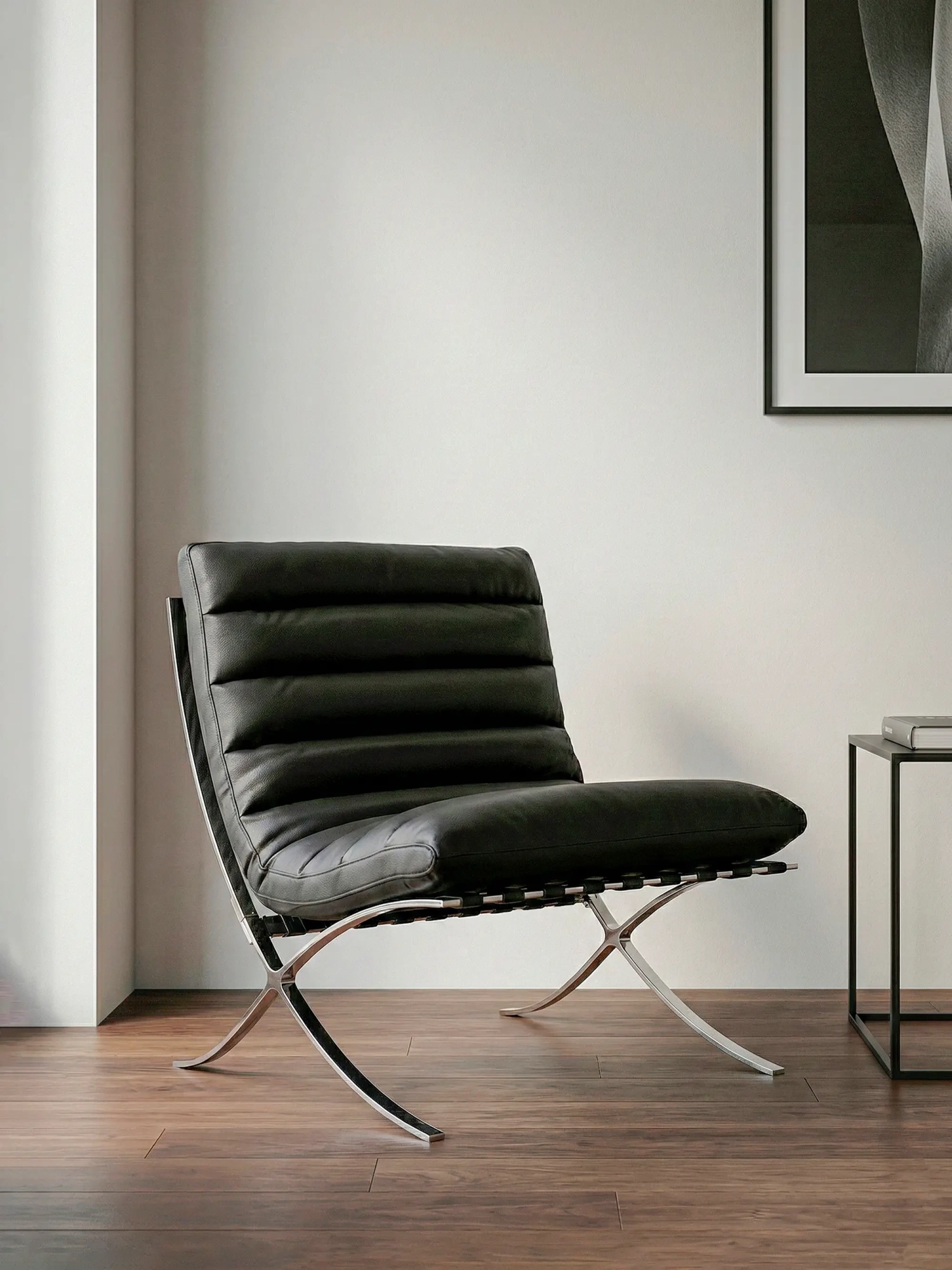 Designlænestol i rustfrit stål og syntetisk læder - Torino NEST DREAM - 1