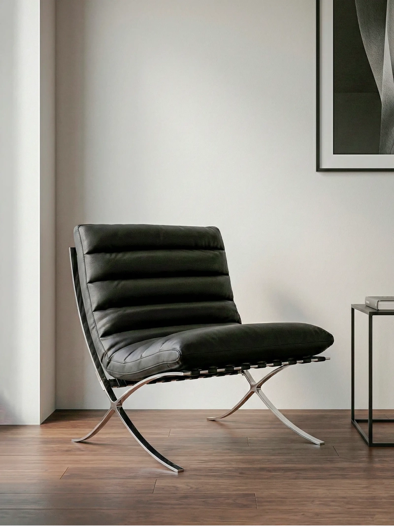 Designlænestol i rustfrit stål og syntetisk læder - Torino NEST DREAM - 1