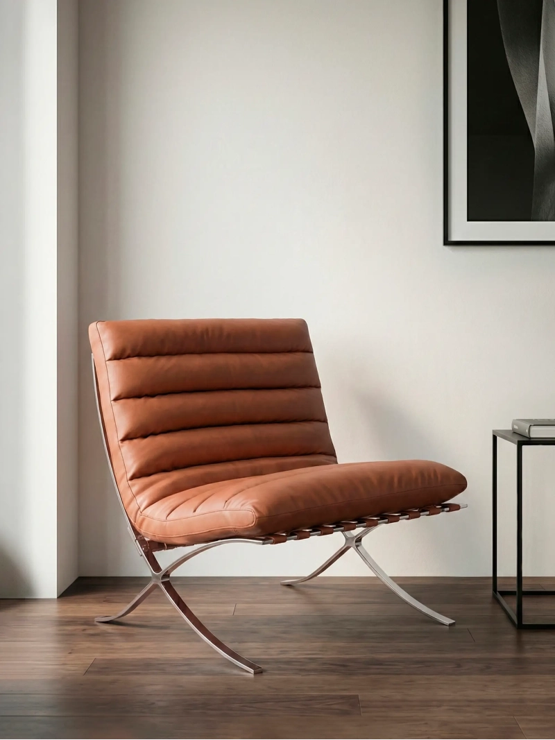 Design fauteuil in roestvrij staal en synthetisch leer - Torino NEST DREAM - 9