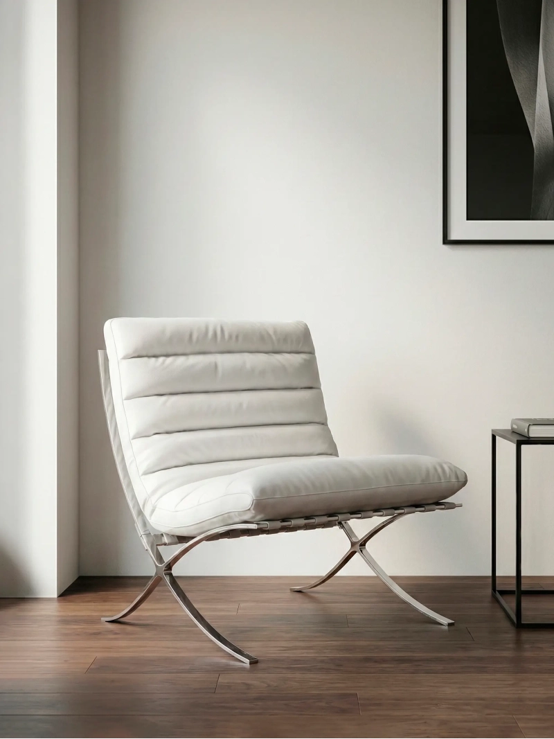 Designfåtölj i rostfritt stål och syntetiskt läder - Torino NEST DREAM - 17