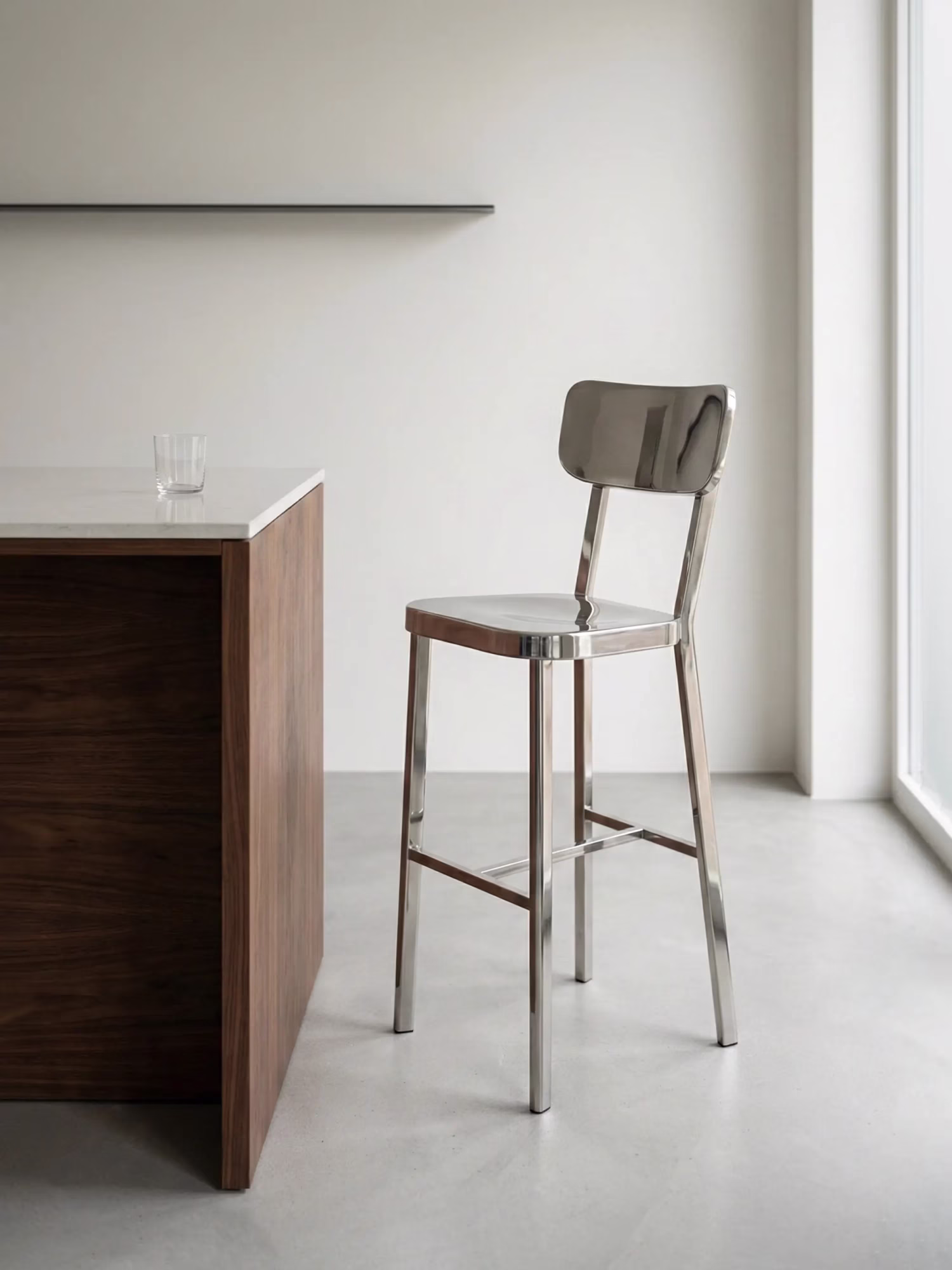 stool stainless steel high - Delawere NEST DREAM - 1