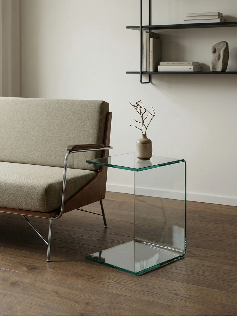 Table d'appoint en verre trempé pour canapé - Ice NEST DREAM - 1