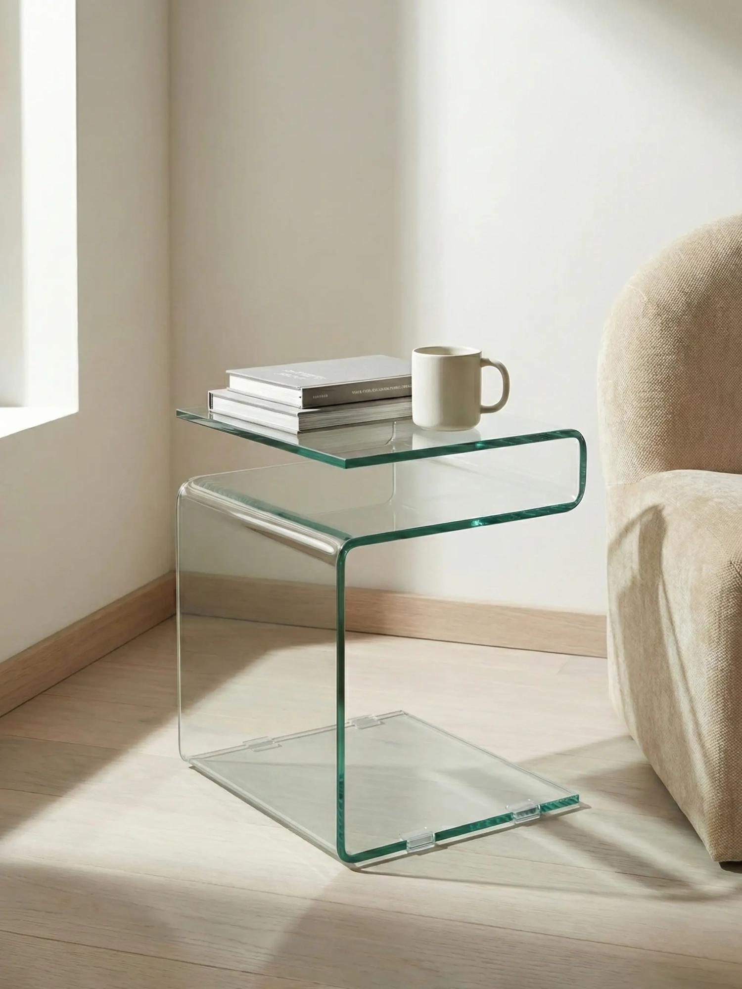 S-formet sidebord i glas Ice NEST DREAM - 1
