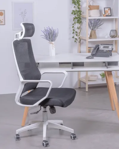 Mesh ergonomic office chair with headrest | 5 years warranty