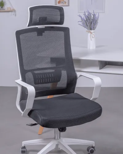 Mesh ergonomic office chair with headrest | 5 years warranty