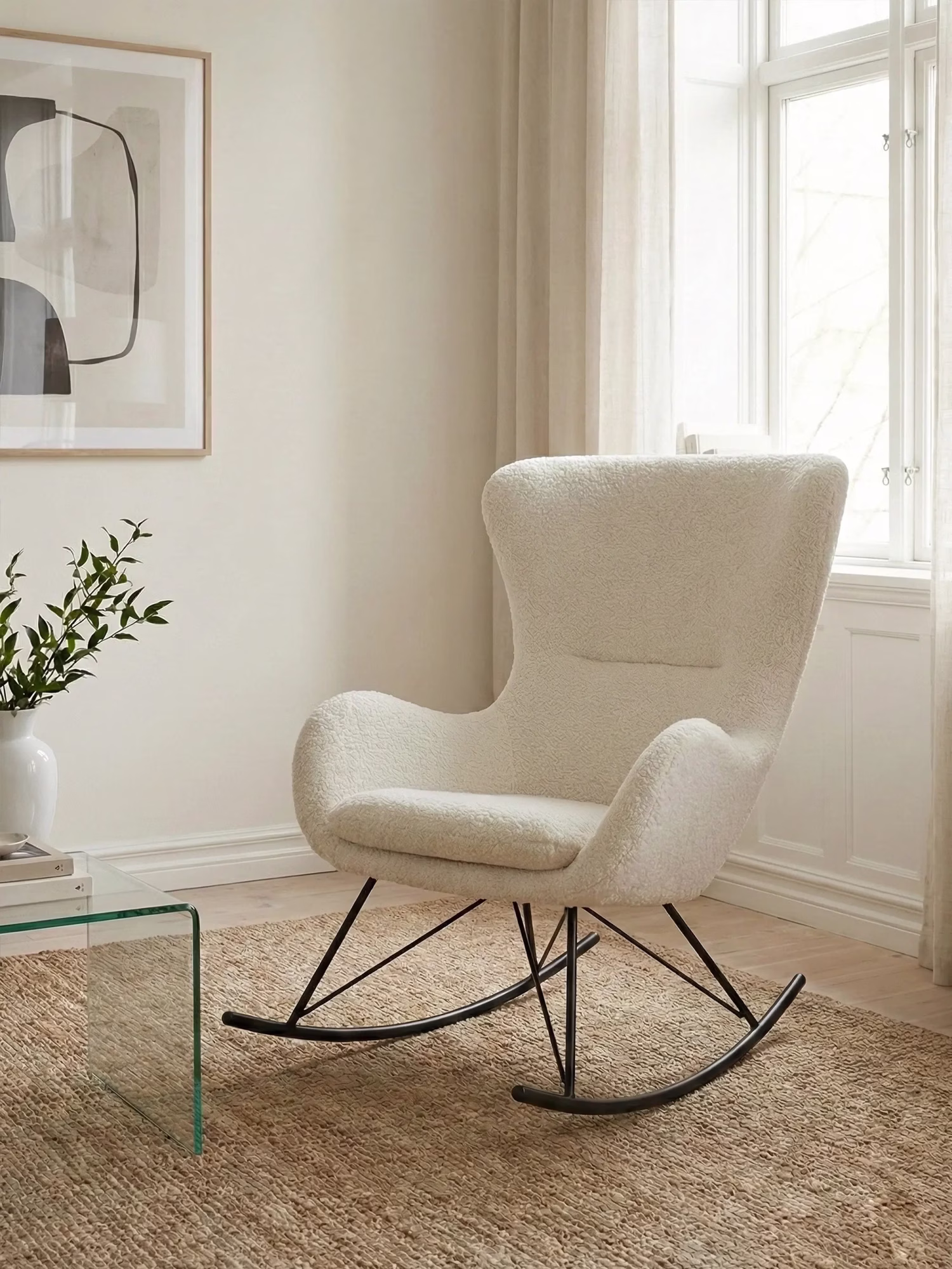 Sillón balancín en tejido bouclé - Nest NEST DREAM - 1