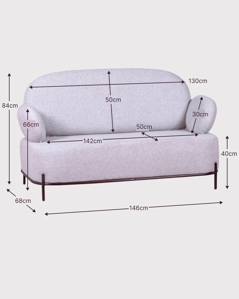 2-Sitzer-Sofa mit minimalistischem Design mit Armlehnen | Clair Sammlung