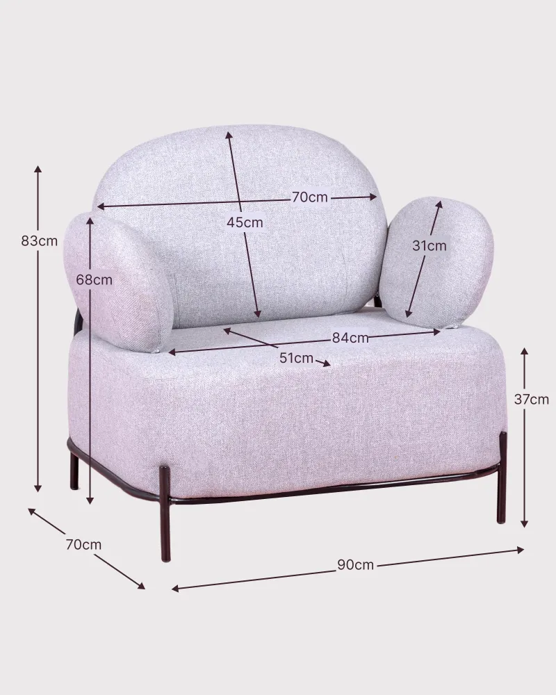 Minimalist design 1-seater sofa with arms | Clair Collection - Nest Dream