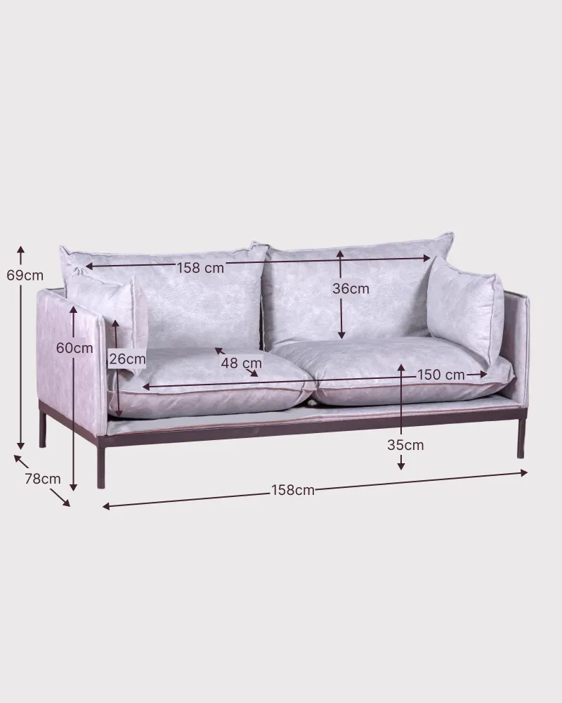 Skyline 2-seater sofa in polyester- Free shipping | Nest Dream