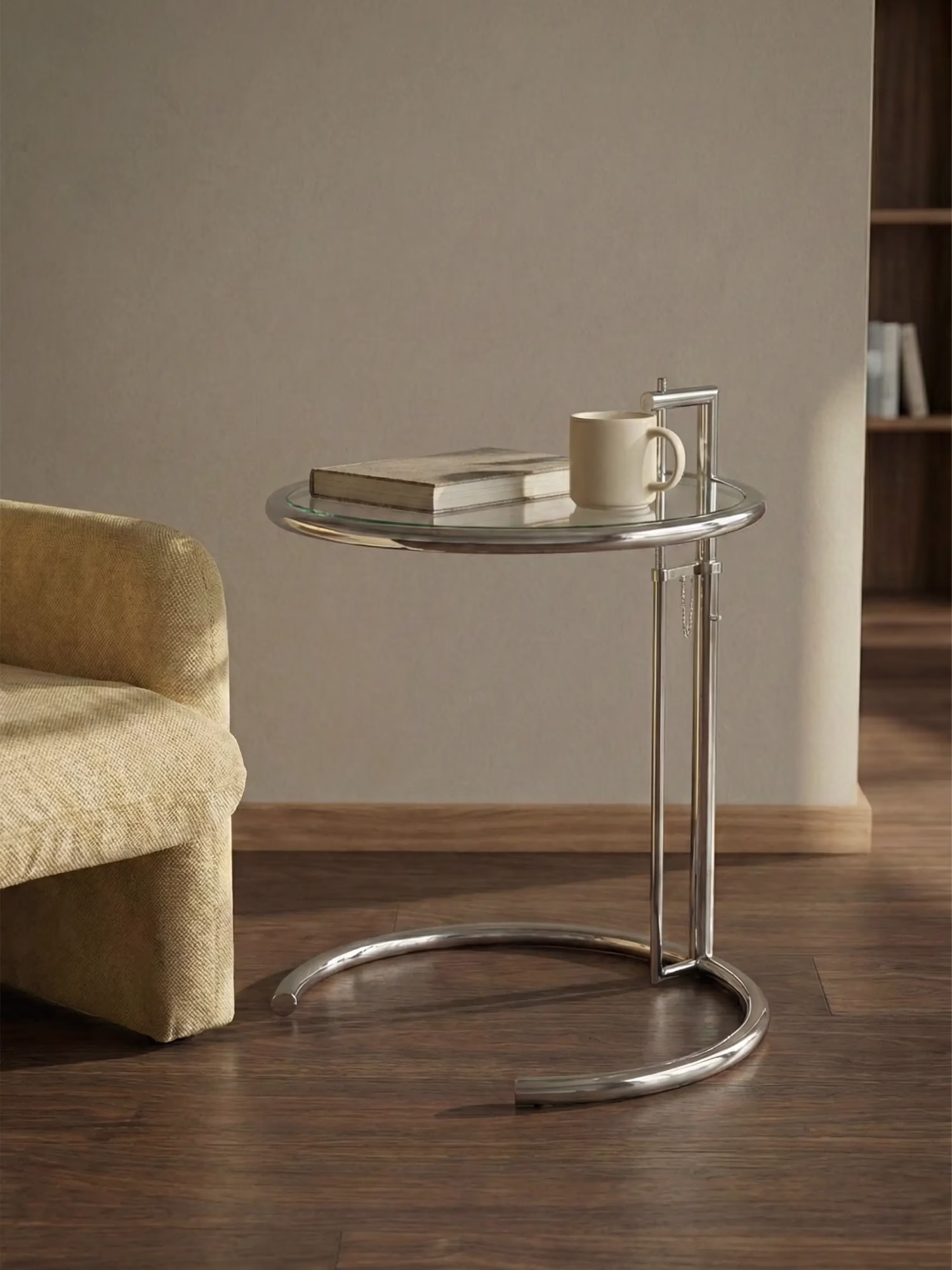 Tavolino regolabile con vetro temperato e struttura in acciaio inox - Torino NEST DREAM - 1