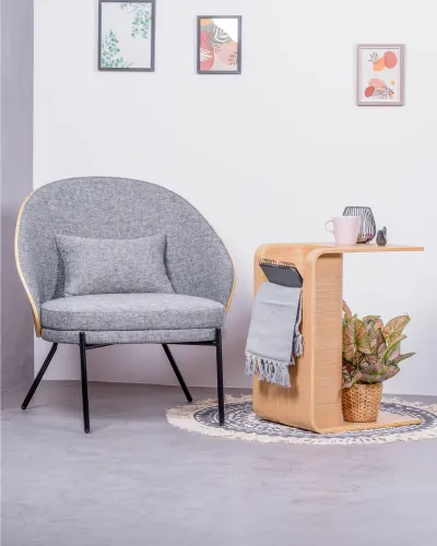 Fauteuil rustique en bois de frêne naturel | Décoration rustique