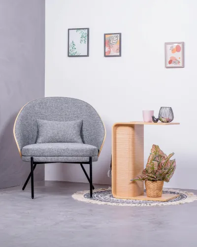 Fauteuil rustique en bois de frêne naturel | Décoration rustique