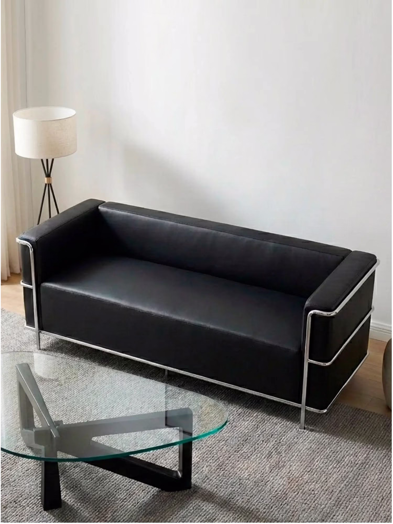 Canapé 3 places en cuir italien avec structure en acier inoxydable - Torino NEST DREAM - 1