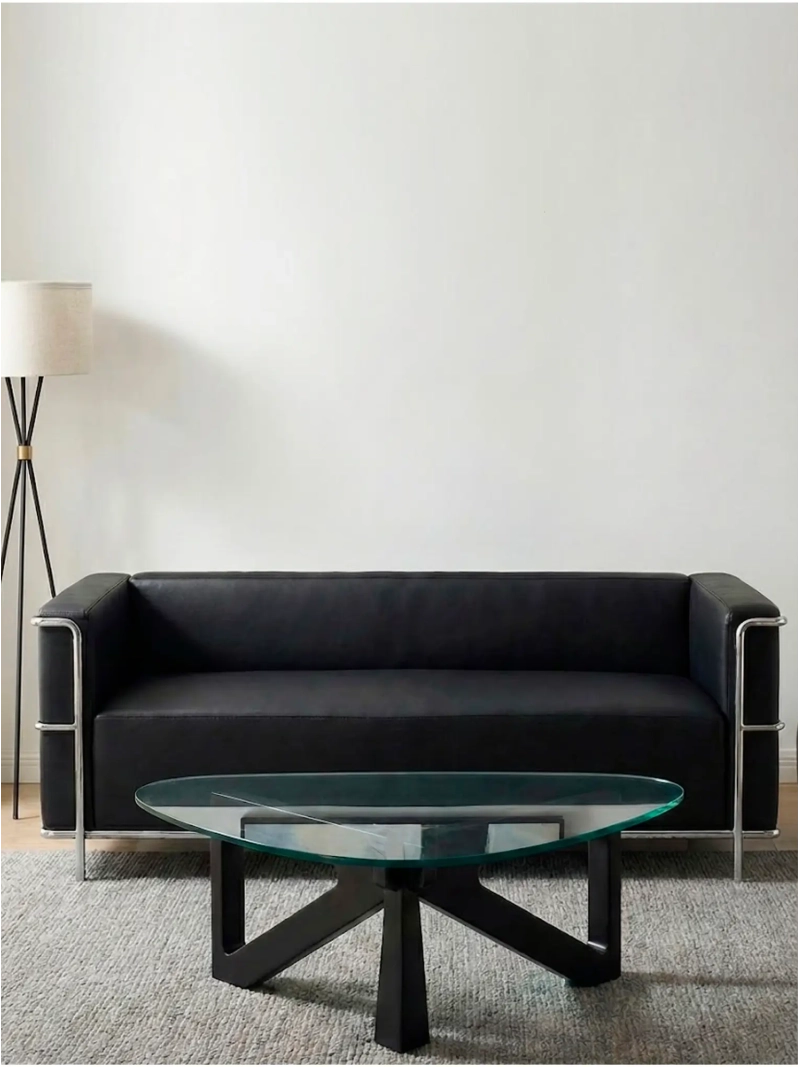 Třímístná italská kožená pohovka s konstrukcí z nerezové oceli - Torino NEST DREAM - 1