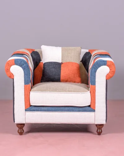 1-personers sofa betrukket med patchwork: Chesterfield Collection