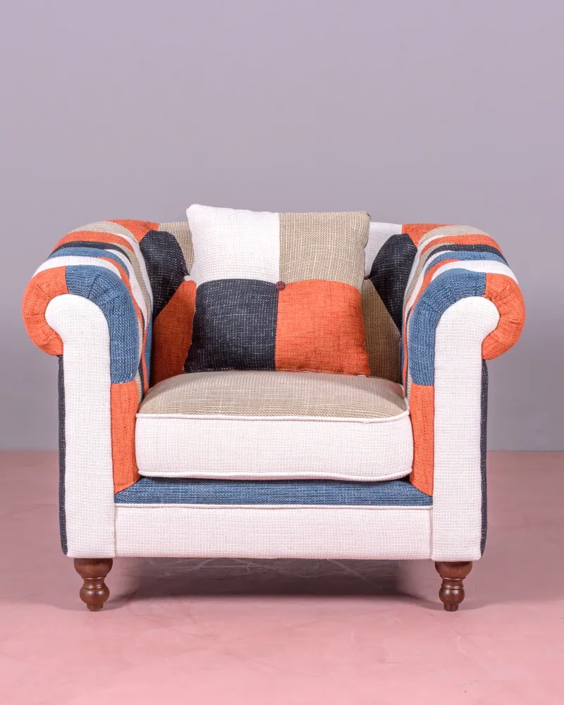 1-personers sofa betrukket med patchwork: Chesterfield Collection