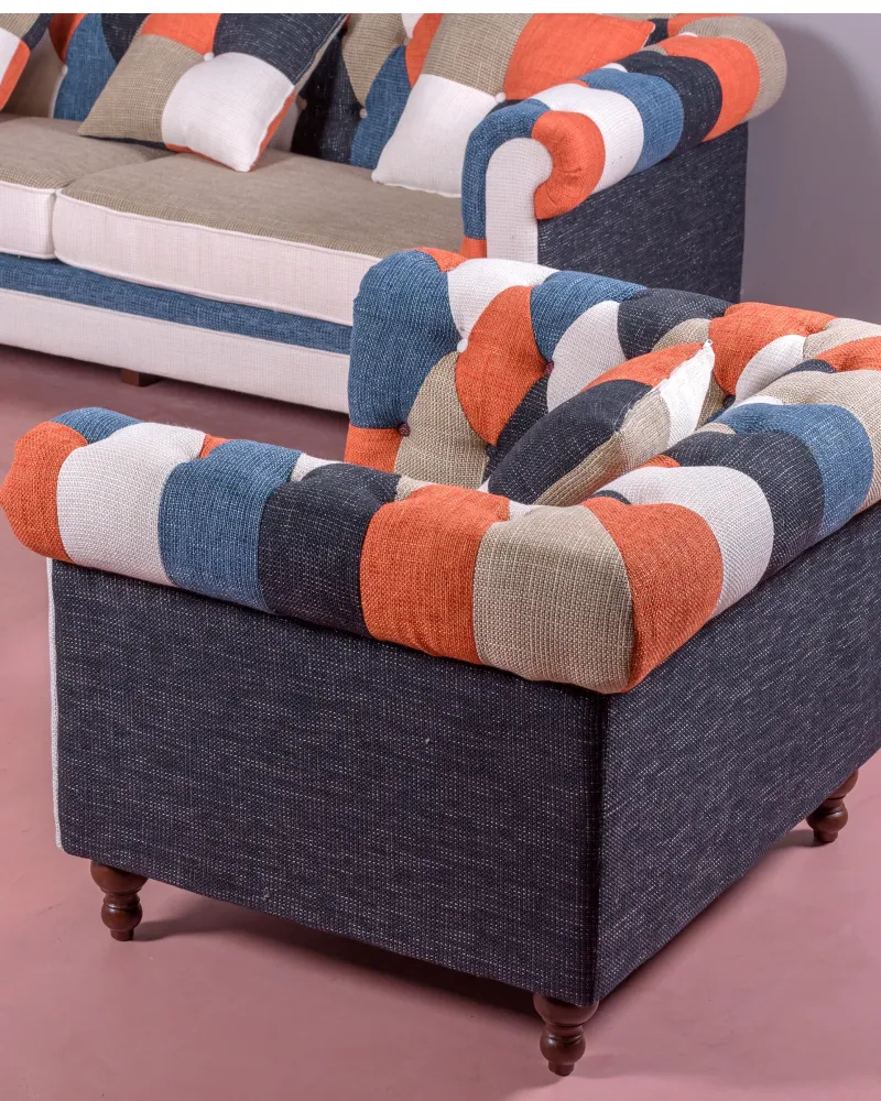 1-personers sofa betrukket med patchwork: Chesterfield Collection