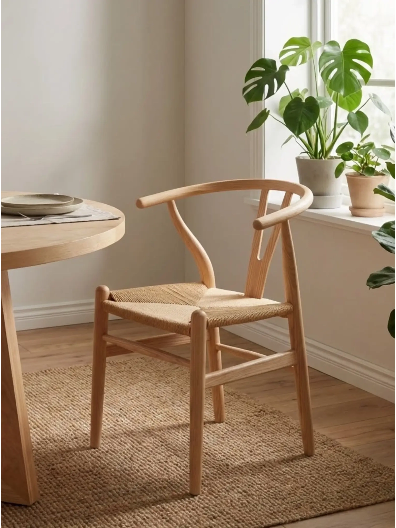Scandinavian Ash Wood and Eco-friendly Cord Chair - Wish NEST DREAM - 1