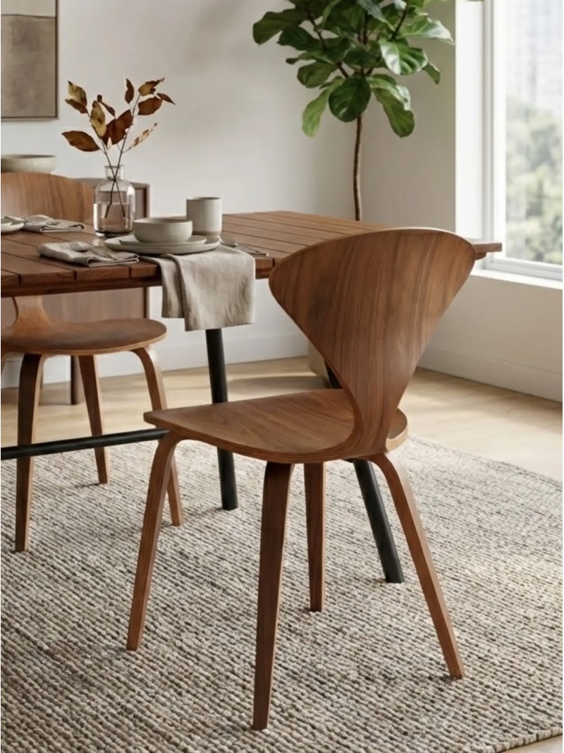 Silla de comedor escandinava de madera natural - Cherner NEST DREAM - 2