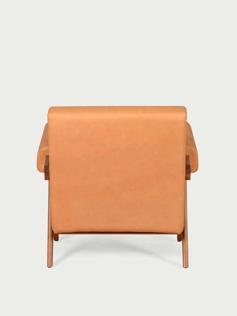 Sillón vintage en madera de teca y piel italiana - Compass S NEST DREAM - 9
