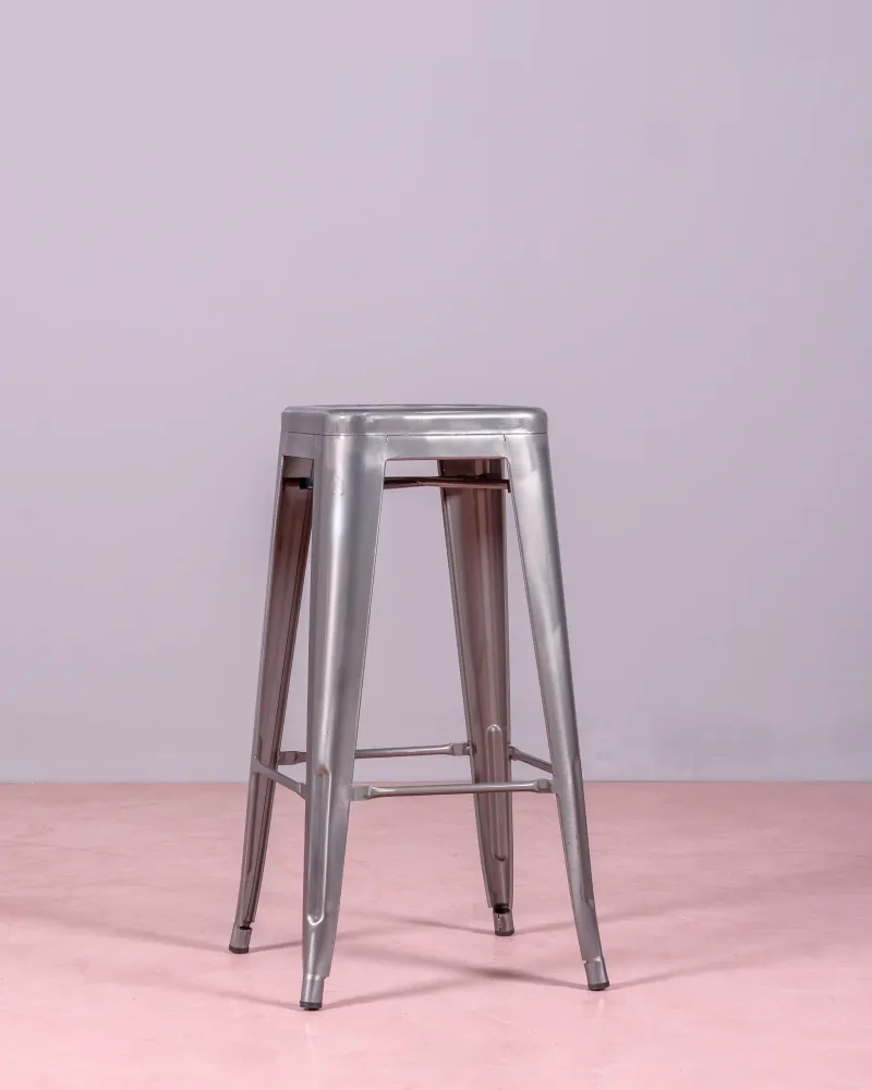 Industrial stackable metallized steel stool (76cm) | Nest Dream Furniture Store