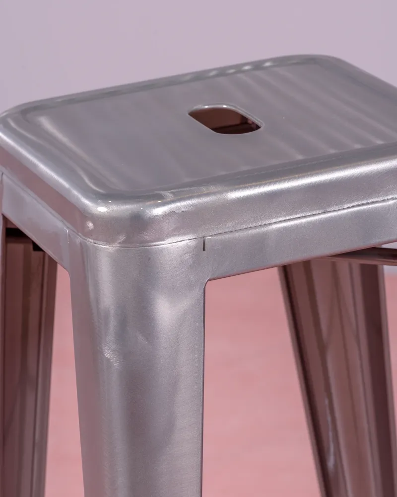 Industrial stackable metallized steel stool (76cm) | Nest Dream Furniture Store