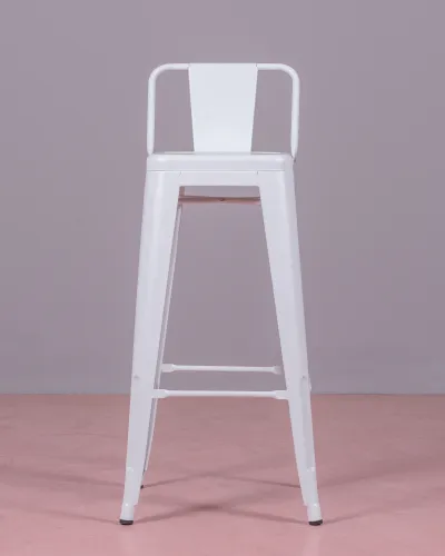 Tabouret industriel en métal avec dossier bas (76cm) | Magasin Dream Nest